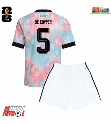 Bélgica Maxim De Cuyper #5 Segunda Equipación Niños Mundial 2026 Manga Corta (+ Pantalones cortos)